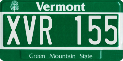 VT license plate XVR155