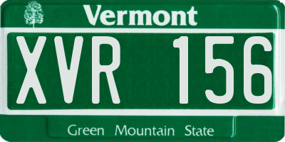 VT license plate XVR156