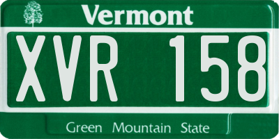 VT license plate XVR158