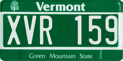 VT license plate XVR159