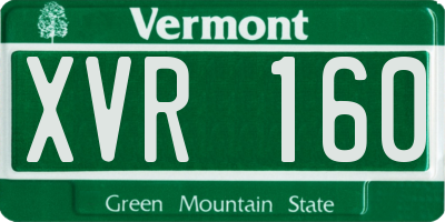 VT license plate XVR160