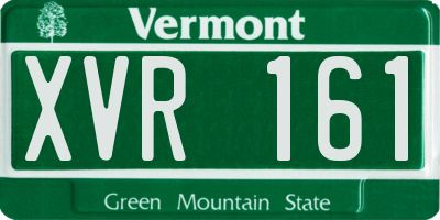 VT license plate XVR161