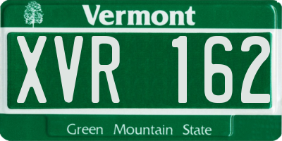 VT license plate XVR162