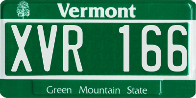 VT license plate XVR166