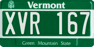 VT license plate XVR167