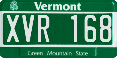 VT license plate XVR168