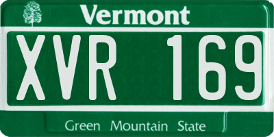 VT license plate XVR169