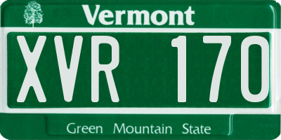VT license plate XVR170
