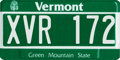 VT license plate XVR172
