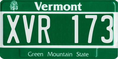 VT license plate XVR173