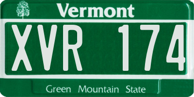 VT license plate XVR174