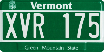 VT license plate XVR175