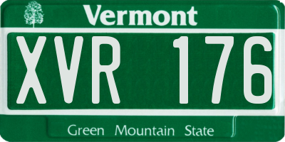 VT license plate XVR176