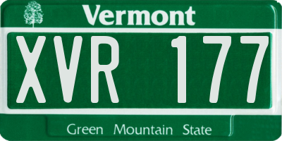 VT license plate XVR177