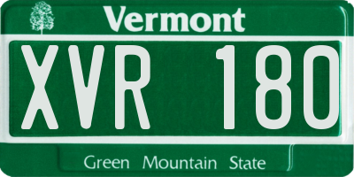 VT license plate XVR180