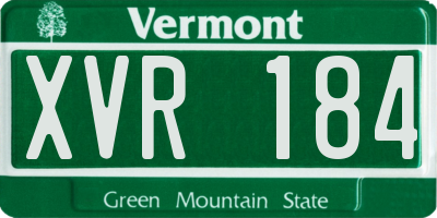 VT license plate XVR184