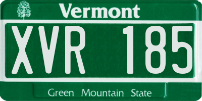 VT license plate XVR185