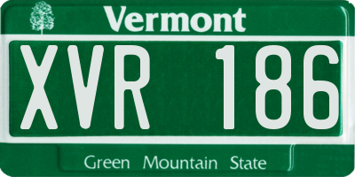 VT license plate XVR186