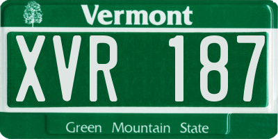VT license plate XVR187