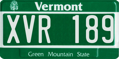 VT license plate XVR189