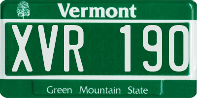VT license plate XVR190