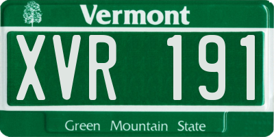 VT license plate XVR191