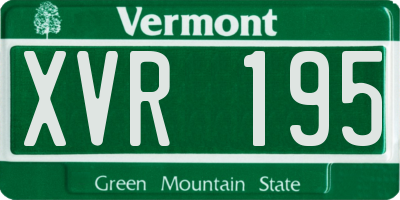 VT license plate XVR195