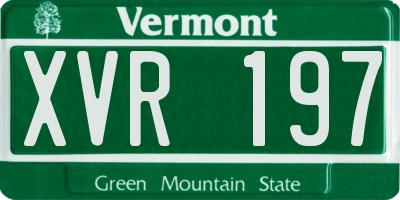 VT license plate XVR197