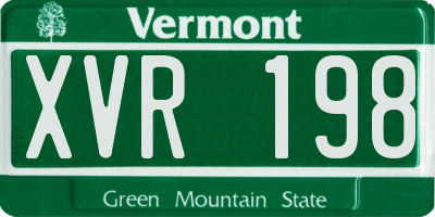 VT license plate XVR198