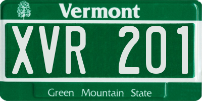 VT license plate XVR201