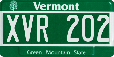 VT license plate XVR202