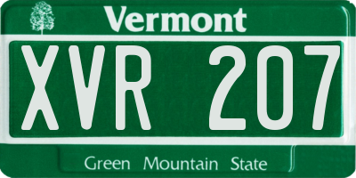 VT license plate XVR207