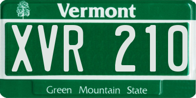 VT license plate XVR210