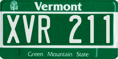 VT license plate XVR211