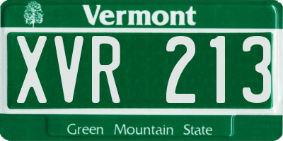 VT license plate XVR213