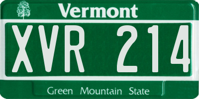 VT license plate XVR214