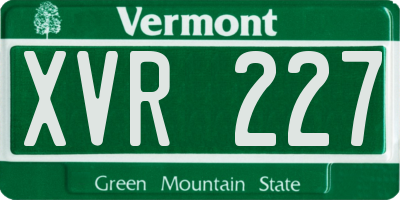 VT license plate XVR227