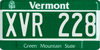VT license plate XVR228