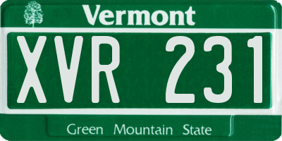 VT license plate XVR231