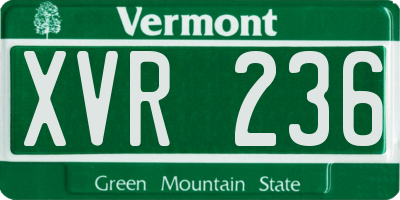 VT license plate XVR236