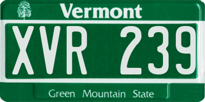 VT license plate XVR239