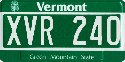 VT license plate XVR240