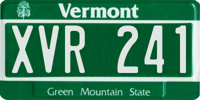 VT license plate XVR241