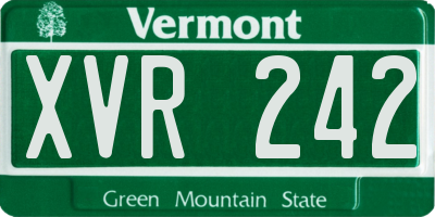 VT license plate XVR242
