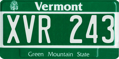 VT license plate XVR243