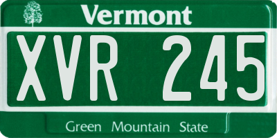 VT license plate XVR245