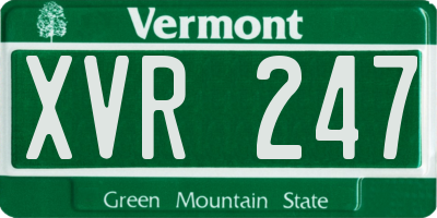 VT license plate XVR247