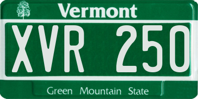 VT license plate XVR250