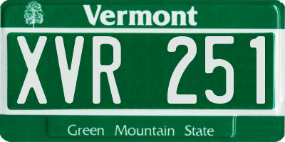 VT license plate XVR251