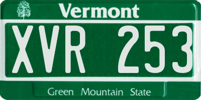 VT license plate XVR253